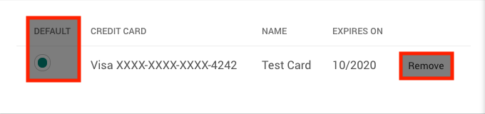Remove Default Payment