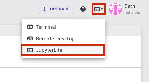 JupyterLite Button